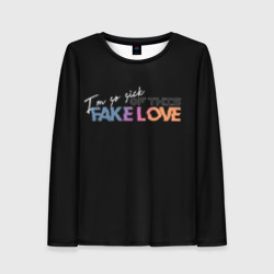 Женский лонгслив 3D Fake love