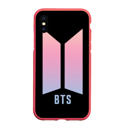 Чехол для iPhone XS Max матовый BTS logo gradiet