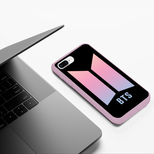 Чехол для iPhone 7Plus/8 Plus матовый с принтом BTS logo gradiet, фото #5