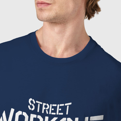 Мужская футболка хлопок Stret WorkOut, цвет темно-синий - фото 6
