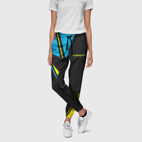 Женские брюки 3D с принтом CYBERPUNK 2077, фото на моделе #1