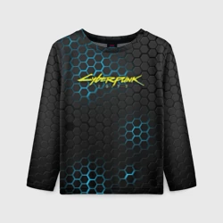 Детский лонгслив 3D Cyberpunk 2077 самурай на спине