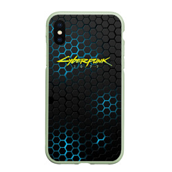 Чехол для iPhone XS Max матовый Cyberpunk 2077 самурай на спине