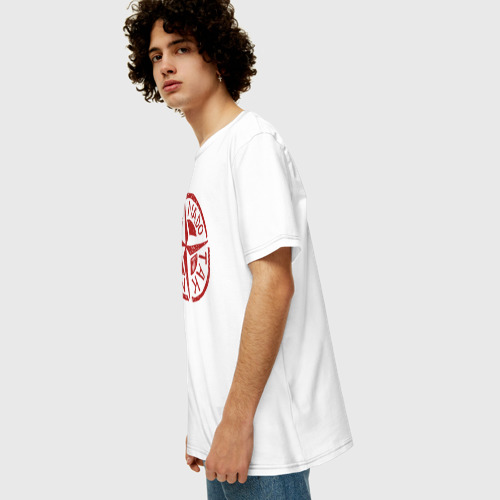 Мужская футболка хлопок Oversize Taknado Wind Rose, цвет белый - фото 5
