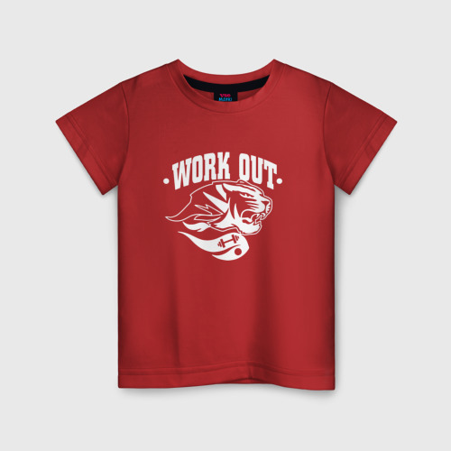 Детская футболка хлопок Work Out, цвет красный