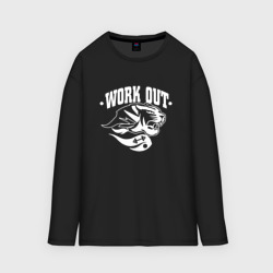 Мужской лонгслив oversize хлопок Work Out