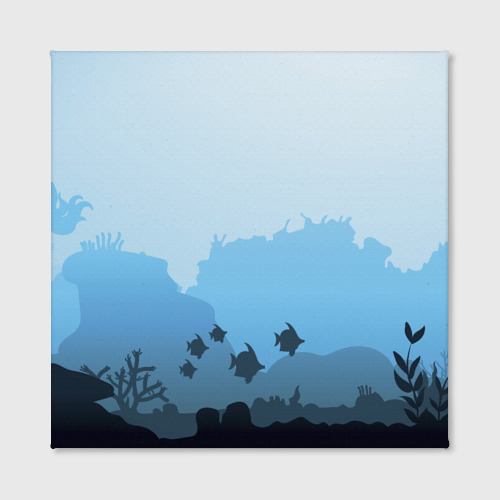Холст квадратный Подводный мир, цвет 3D печать - фото 2