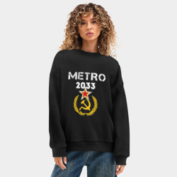 Женский свитшот oversize без начеса хлопок Metro 2033 - фото 2