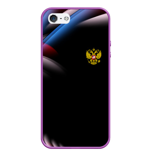 Чехол для iPhone 5/5S матовый Россия, цвет фиолетовый