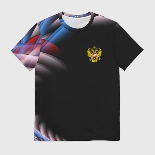 Мужская футболка 3D с принтом Россия, вид спереди #2
