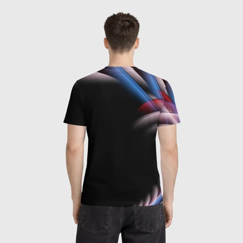 Мужская футболка 3D с принтом Россия, вид сзади #2