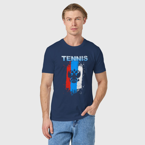 Мужская футболка хлопок Tennis, цвет темно-синий - фото 3