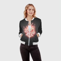 Женский бомбер 3D Cyberpunk 2077 samurai - фото 2