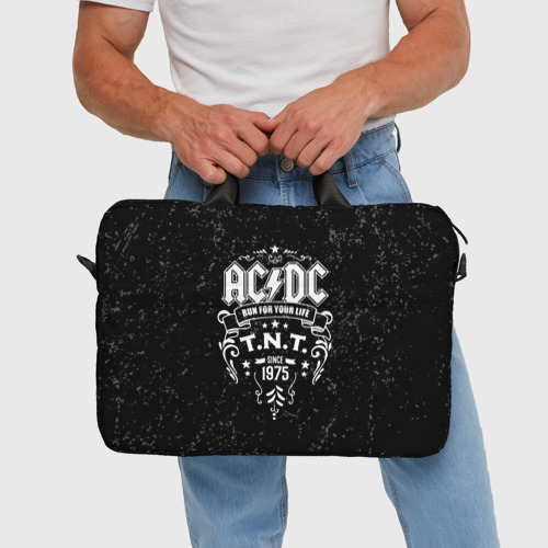 Сумка для ноутбука 3D AC/DC run for your life, цвет 3D печать - фото 5