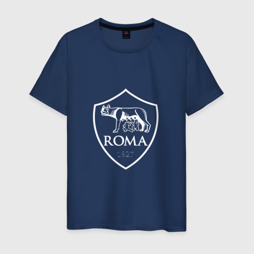 Мужская футболка хлопок ROMA FC, цвет темно-синий
