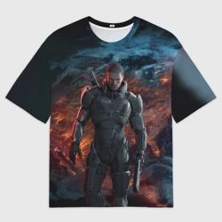 Женская футболка oversize 3D Mass Effect 3