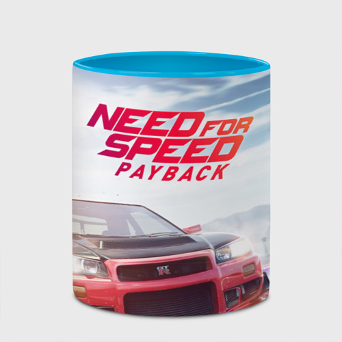 Кружка с полной запечаткой Need for Speed: Payback, цвет белый + небесно-голубой - фото 4