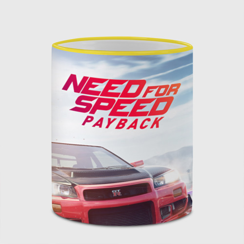 Кружка с полной запечаткой Need for Speed: Payback, цвет Кант желтый - фото 4