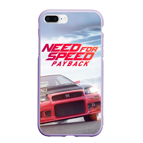 Чехол для iPhone 7Plus/8 Plus матовый Need for Speed: Payback, цвет светло-сиреневый