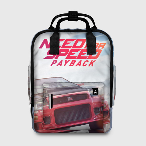 Женский рюкзак 3D с принтом Need for Speed: Payback, вид спереди #2