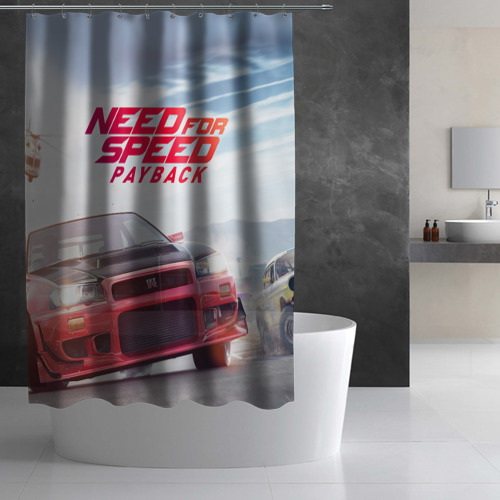 Штора 3D для ванной Need for Speed: Payback - фото 3
