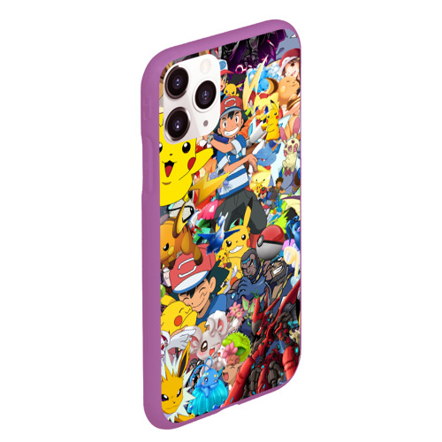 Чехол для iPhone 11 Pro Max матовый Pokemon, цвет фиолетовый - фото 3