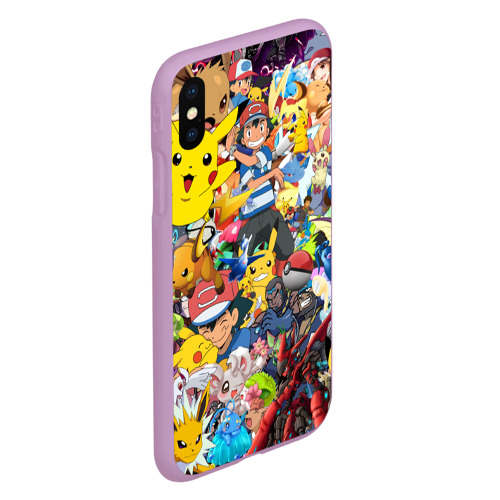 Чехол для iPhone XS Max матовый Pokemon, цвет сиреневый - фото 3