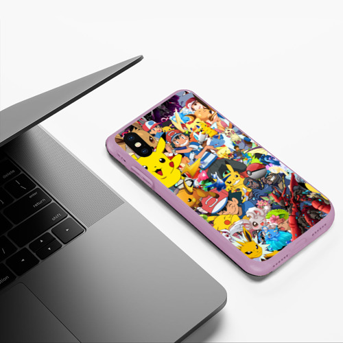 Чехол для iPhone XS Max матовый Pokemon, цвет сиреневый - фото 5