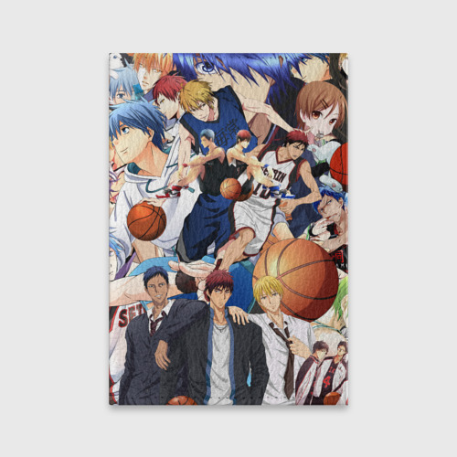 Обложка для паспорта матовая кожа Kuroko no Basket паттерн, цвет фиолетовый