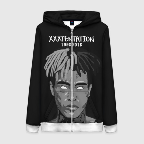 Женская толстовка 3D на молнии Xxxtentation RIP, цвет белый