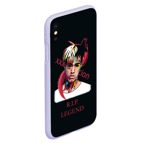 Чехол для iPhone XS Max матовый XXXTentacion RIP Legend 2, цвет светло-сиреневый - фото 3