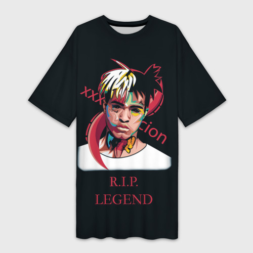 Платье-футболка 3D XXXTentacion RIP Legend 2, цвет 3D печать