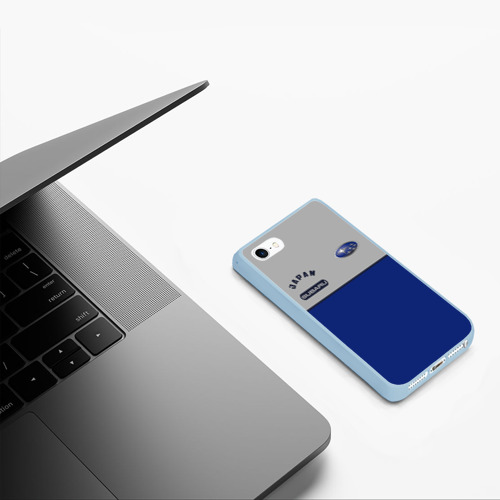Чехол для iPhone 5/5S матовый Subaru, цвет голубой - фото 5