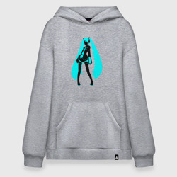 Худи SuperOversize хлопок Силуэт Miku Hatsune