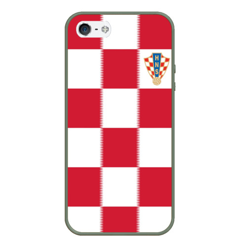 Чехол для iPhone 5/5S матовый Форма Хорватии, цвет темно-зеленый
