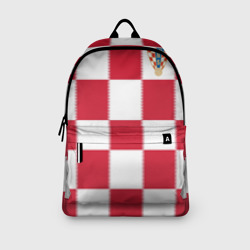 Рюкзак с принтом Форма Хорватии для любого человека, вид спереди №3. Цвет основы: белый