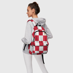 Рюкзак с принтом Форма Хорватии для любого человека, вид спереди №4. Цвет основы: белый