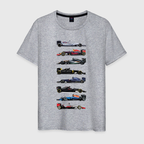 Мужская футболка хлопок Формула 1, цвет меланж