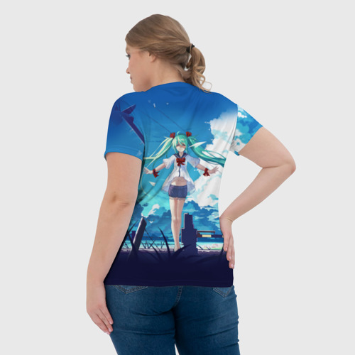 Женская футболка 3D Хацунэ Мику под летним небом, цвет 3D печать - фото 7