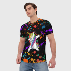 Мужская футболка 3D Единорог радуга Rainbow unicorn - фото 2