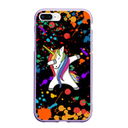 Чехол для iPhone 7Plus/8 Plus матовый Единорог радуга Rainbow unicorn