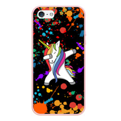 Чехол для iPhone 5/5S матовый Единорог радуга Rainbow unicorn