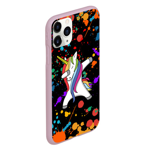 Чехол для iPhone 11 Pro матовый Единорог радуга Rainbow unicorn, цвет розовый - фото 3