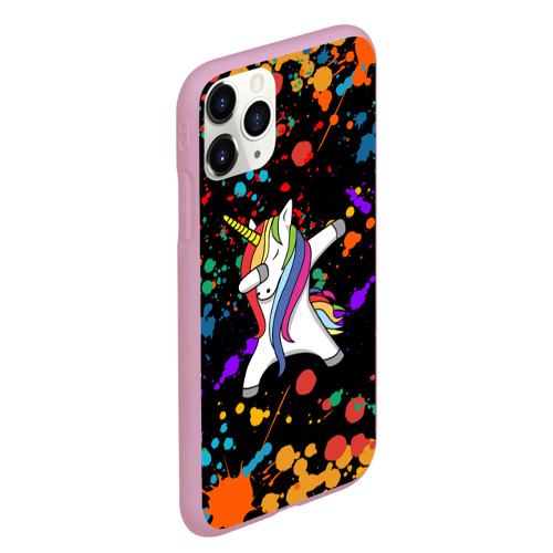 Чехол для iPhone 11 Pro Max матовый Единорог радуга Rainbow unicorn, цвет розовый - фото 3