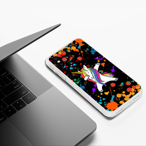 Чехол для iPhone XS Max матовый Единорог радуга Rainbow unicorn - фото 5