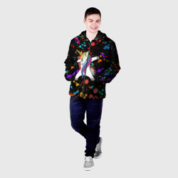 Мужская куртка 3D ЕДИНОРОГ РАДУГА | RAINBOW UNICORN - фото 2