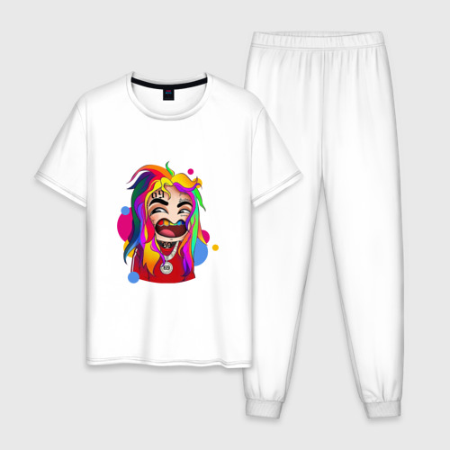 Мужская пижама хлопок 6IX9INE COLORS, цвет белый