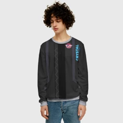 Мужской свитшот 3D Cyberpunk 2077 Куртка V косплей образ с Они Самурай на спине - фото 2