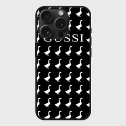 Чехол силиконовый для Apple iPhone 15 Pro Мax матовый Gussi Black