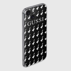Чехол для iPhone 15 силиконовый с защитой камеры Gussi Black - фото 2